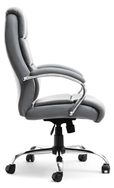 Křeslo Luxus (šedá + chromová). Akce -15%