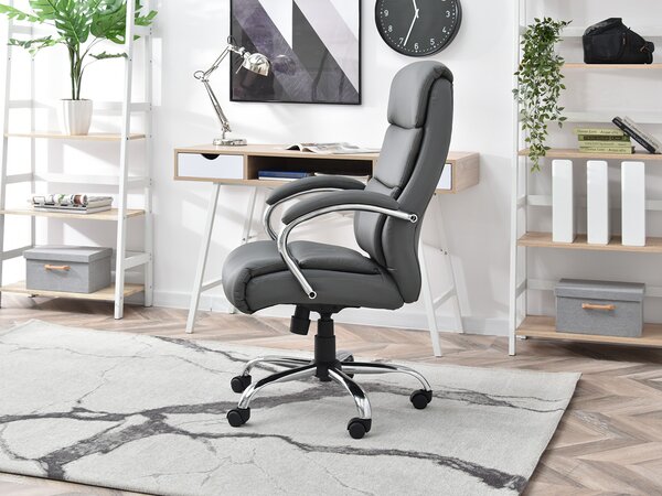 Křeslo Luxus (šedá + chromová). Akce -15%