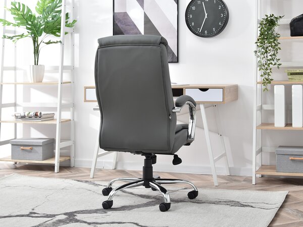 Křeslo Luxus (šedá + chromová). Akce -15%