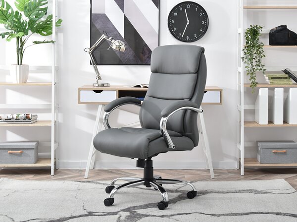 Křeslo Luxus (šedá + chromová). Akce -15%