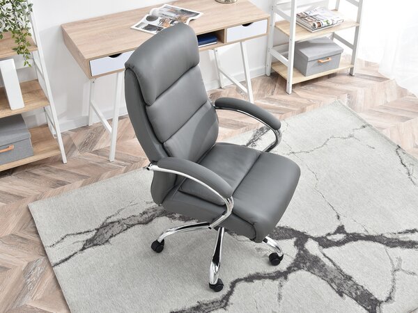 Křeslo Luxus (šedá + chromová). Akce -15%