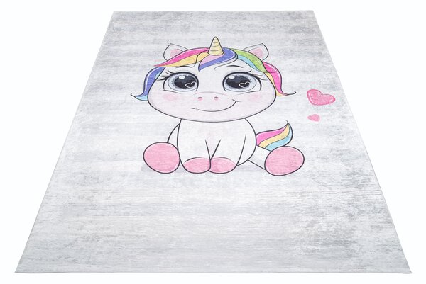 Makro Abra Dětský kusový koberec vhodný k praní BAMBINO 2736 Kočička protiskluzový vícebarevný Rozměr: 80x150 cm