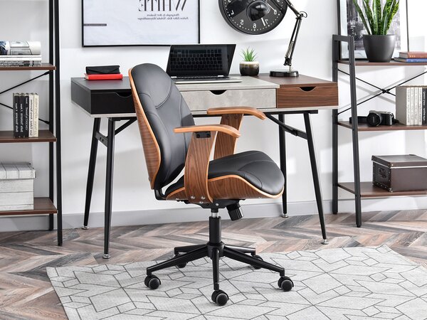 Židle Raynold (ořech tmavý + černá). Akce -10%