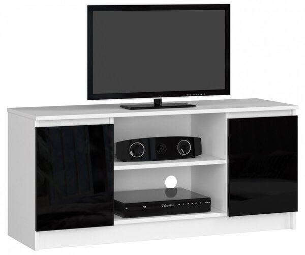 Ak furniture TV stolek Tonon 120 cm bílý/černý lesk