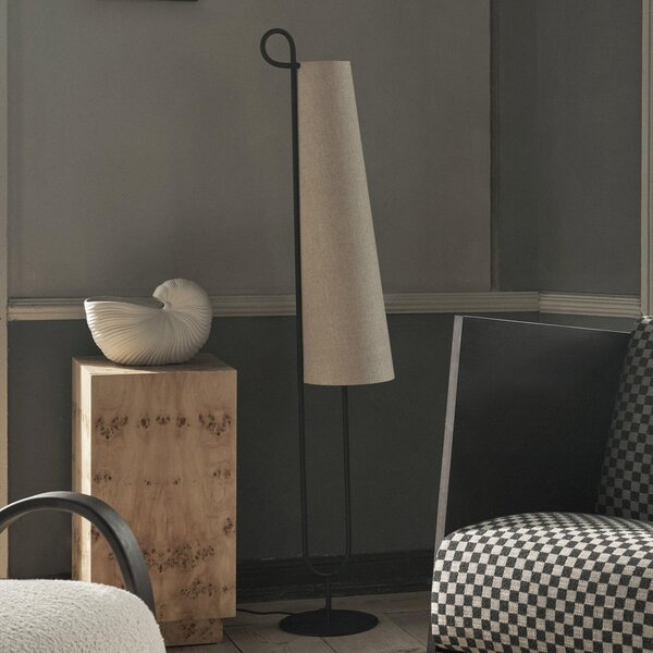 Stojací Lampa ferm LIVING, Ancora, Černá, Obývací pokoj, Kov, Design