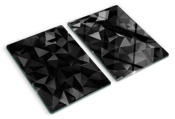 Skleněná deska do kuchyně Polygonální geometrie v odstínech černé ddk-nr-wm-00005407