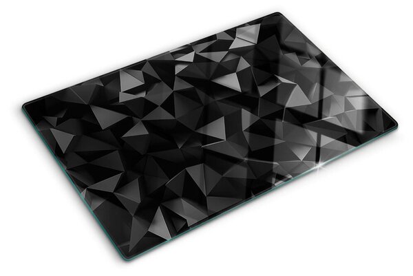Skleněná deska do kuchyně Polygonální geometrie v odstínech černé ddk-nr-wm-00005407