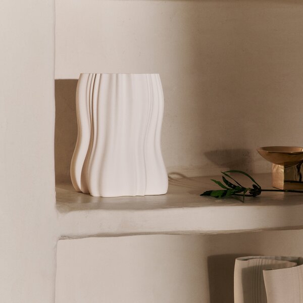 FERM LIVING Váza Moire, Small, Off-White