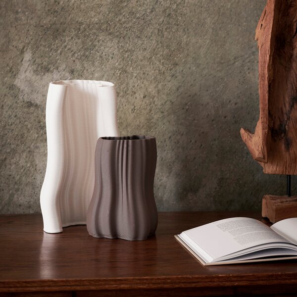 FERM LIVING Váza Moire, Small, Off-White