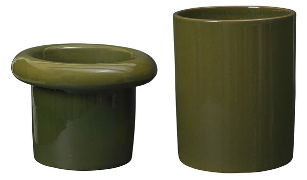 FERM LIVING Květináč Rollo, Small, Moss Green