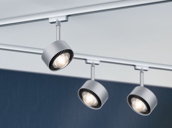 P 95519 URail LED spot Aldan 1x9W černá/matný chrom stmívatelné - PAULMANN
