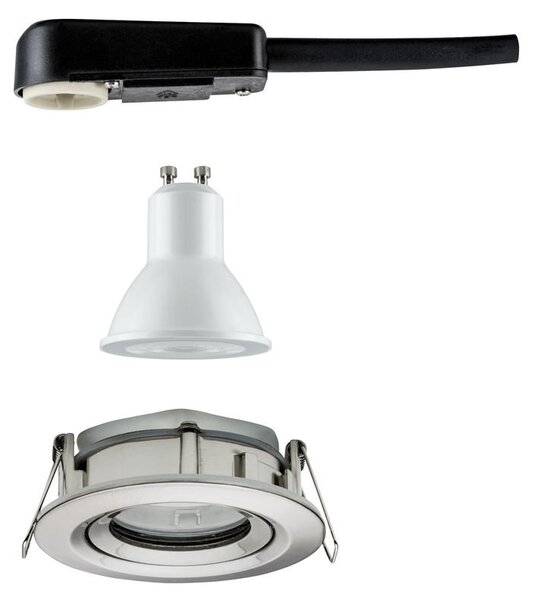 P 93671 Vestavné svítidlo LED Nova Plus kruhové 1x6W GU10 kov kartáčovaný výklopné stmívatelné - PAULMANN