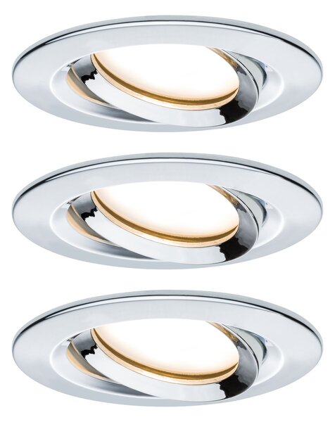 P 93684 Vestavné svítidlo LED Nova Plus kruhové 3x6,8W chrom výklopné stmívatelné - PAULMANN