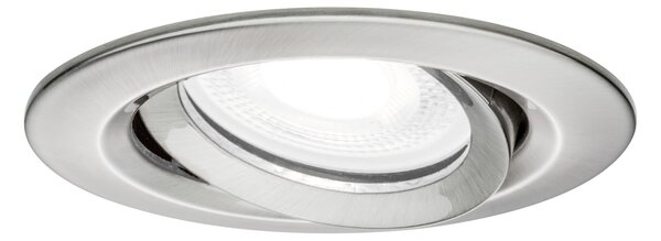 P 93671 Vestavné svítidlo LED Nova Plus kruhové 1x6W GU10 kov kartáčovaný výklopné stmívatelné - PAULMANN
