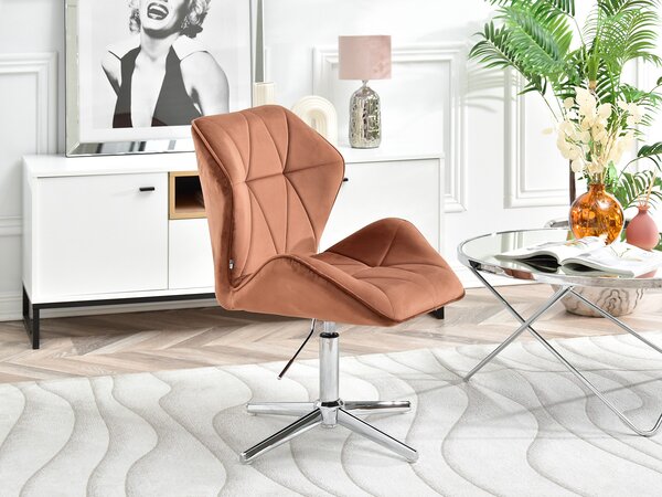 Křeslo Velma S (měděná + chromová). Akce -20%