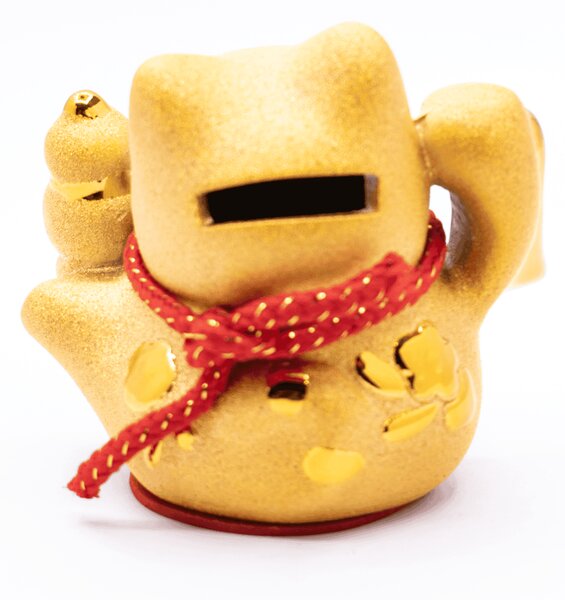 Maneki neko - zlatá mávající kočička - pokladnička MP1