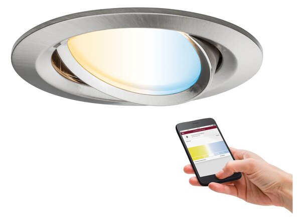P 92961 SmartHome Zigbee vestavné svítidlo LED Coin Nova Plus 1x6,5W měnitelná bílá kov kartáčovaný - PAULMANN