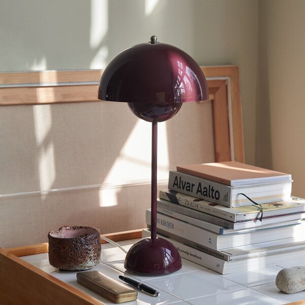 Stolní lampa &Tradition, Flowerpot VP3, Fialová, Obývací pokoj, Kov, Design