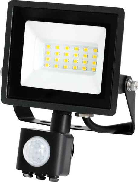 LED Venkovní reflektor se senzorem LED/20W/230V IP44 6500K černá