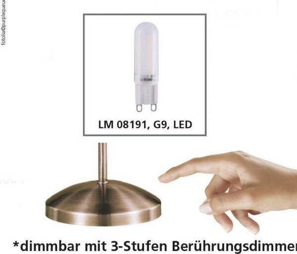 Paul Neuhaus Stolní LED lampa PINO, 3W, v. 45 cm, 3000 stmívatelná Barva: Mosaz