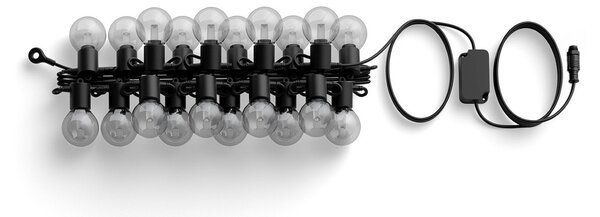 Světelné řetězy Philips Hue, Festavia Globe, stmívatelné, Černá, Balkon, Kov, Moderní