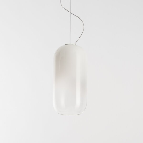 Závěsná svítidlo Artemide, Gople, stmívatelné, Bílá, Obývací pokoj, Sklo, Design