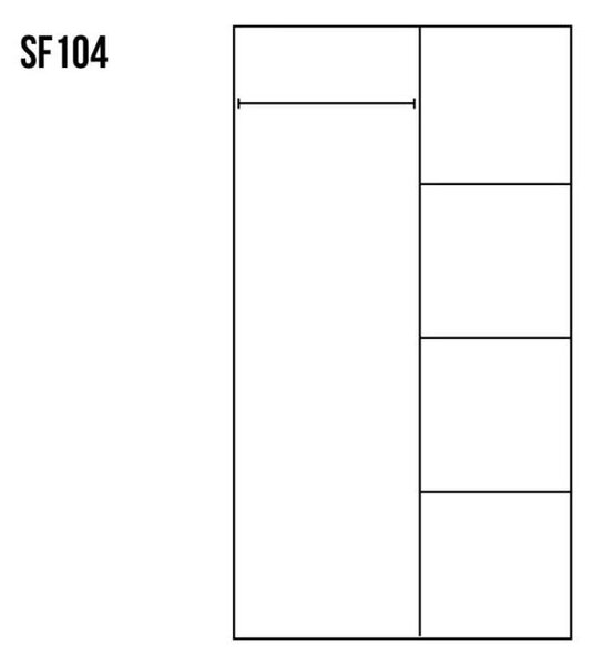 Drewmax SF104 skříň šatní masiv borovice