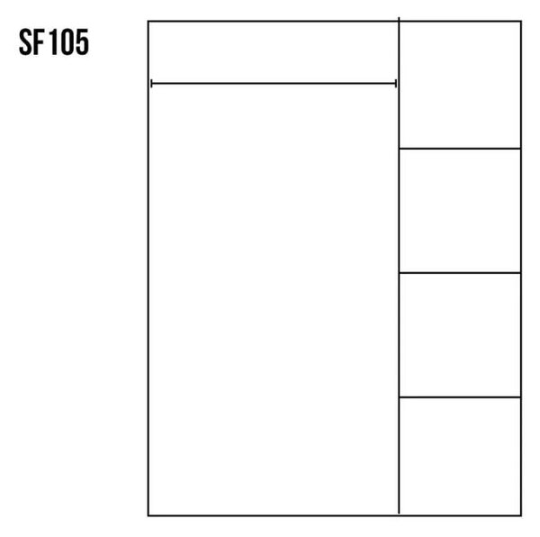 Drewmax SF105 skříň šatní masiv borovice