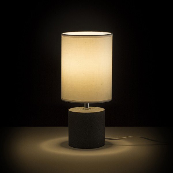 CAMINO stolní se stínidlem bílá cement 230V E27 28W - RED - DESIGN RENDL