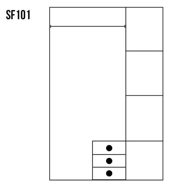 Drewmax SF101 skříň šatní masiv borovice (Kvalitní borovicová skříň)