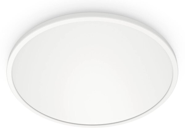 WiZ SuperSlim LED stropní světlo Ø29cm bílé, stmívatelný, Bílá / opál, Obývací pokoj / jídelna, Plast, Moderní