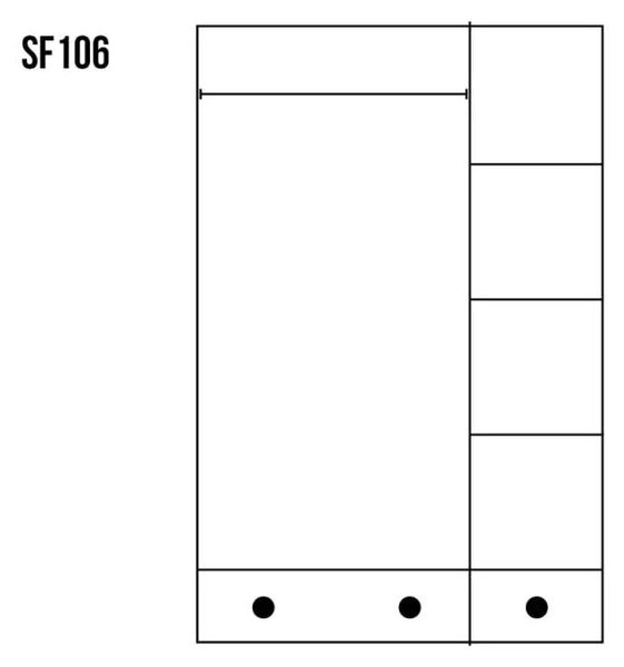 Drewmax SF106 skříň šatní masiv borovice