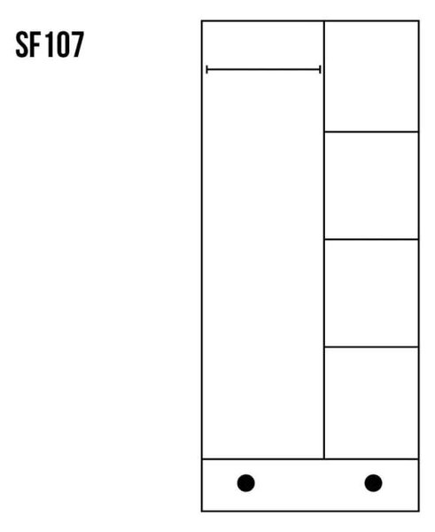 Drewmax SF107 skříň šatní masiv borovice