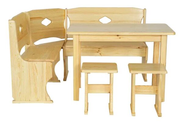 Drewmax NR104 dřevěná rohová lavice SET masiv borovice