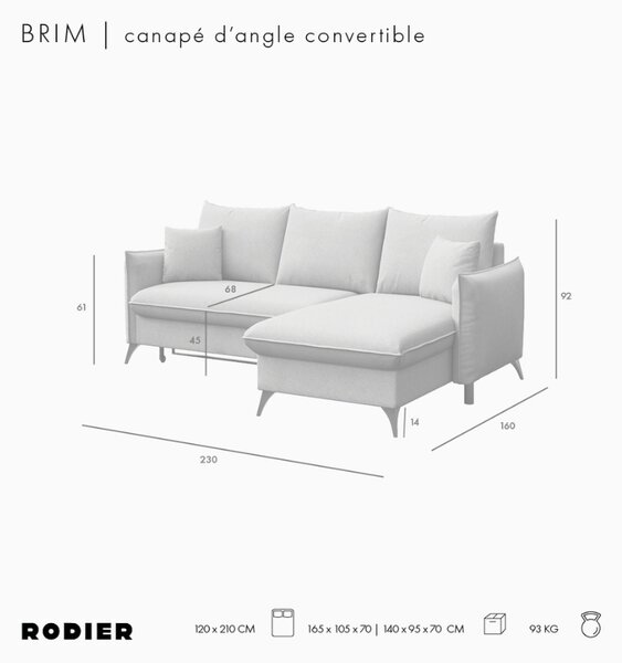 -25 % Dny MOMENTI– Rodier Rozkládací pohovka Brim 230 cm, pravá