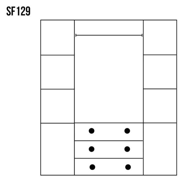 Drewmax SF129 skříň šatní masiv borovice