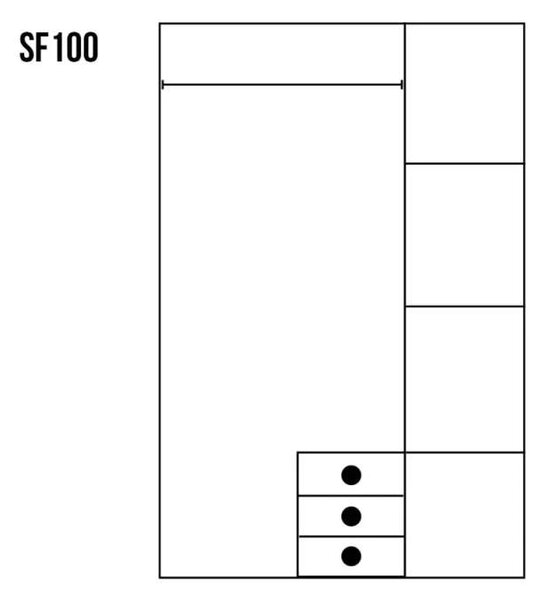 Drewmax SF100 skříň šatní masiv borovice