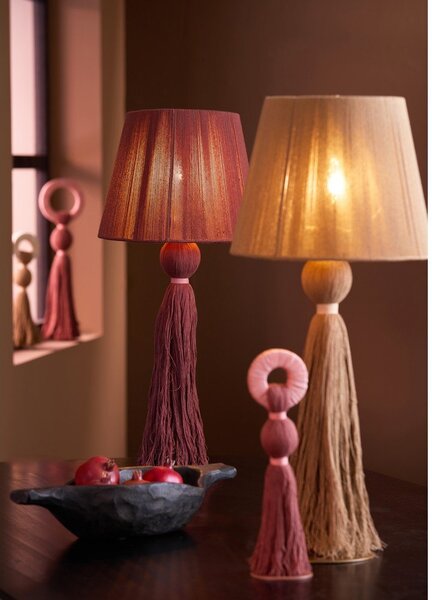 Stolní lampa v cihlové barvě s textilním stínidlem (výška 58 cm) Espino – Light & Living