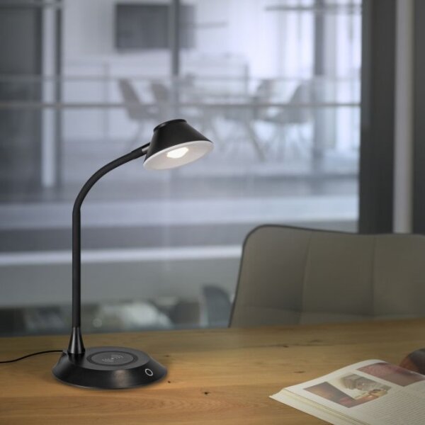 JUST LIGHT. 14414-18-LED Stm stolní lampa s nabíjením PUCKI LED/4,5W/230V černá