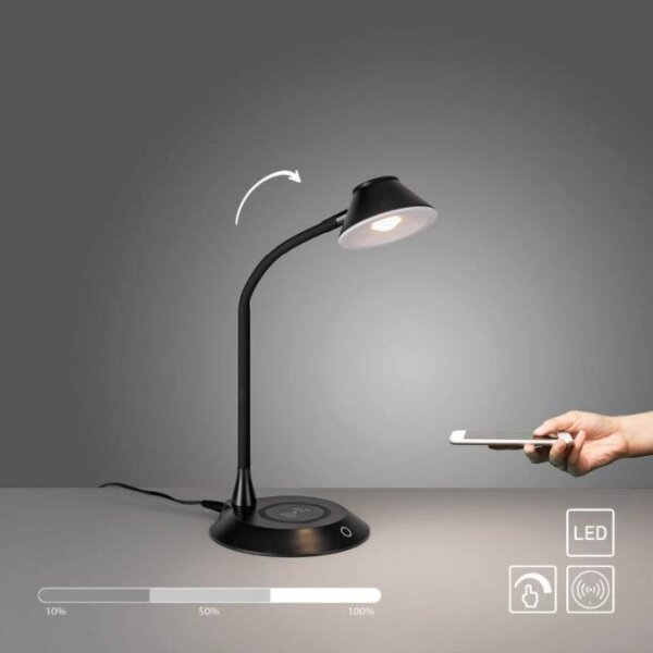 JUST LIGHT. 14414-18-LED Stm stolní lampa s nabíjením PUCKI LED/4,5W/230V černá