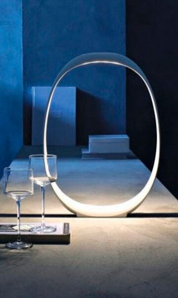 Stolní lampa Foscarini, stmívatelné, Bílá, Obývací pokoj, Plast