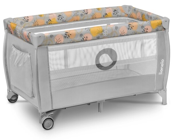 Lionelo - Cestovní postýlka STEFI PLUS Pink Yellow