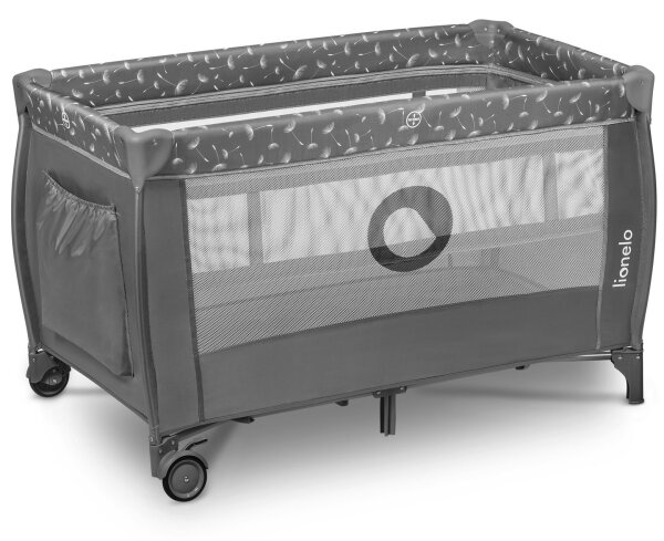 Lionelo - Cestovní postýlka STEFI PLUS Grey White