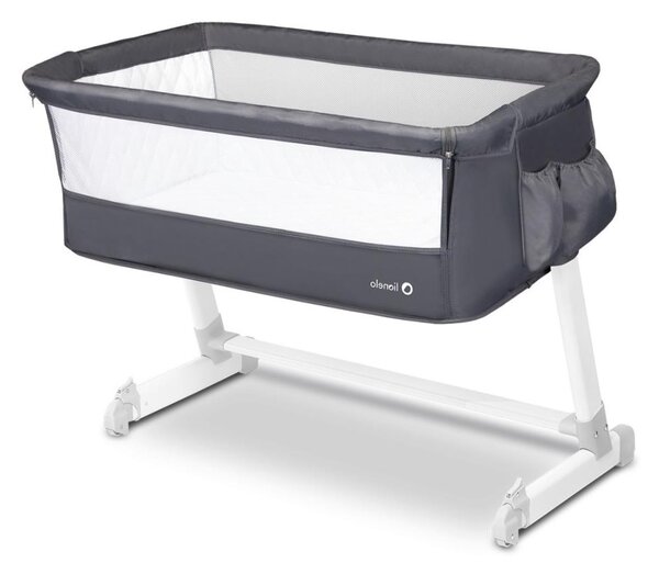Lionelo - Cestovní postýlka THEO Dark Grey