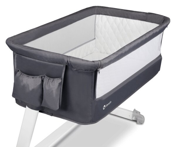 Lionelo - Cestovní postýlka THEO Dark Grey