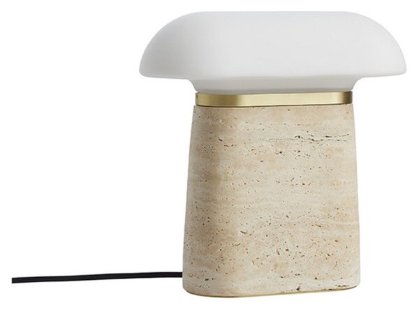 Stolní lampa Woud, stmívatelné, Béžová, Obývací pokoj, Kámen