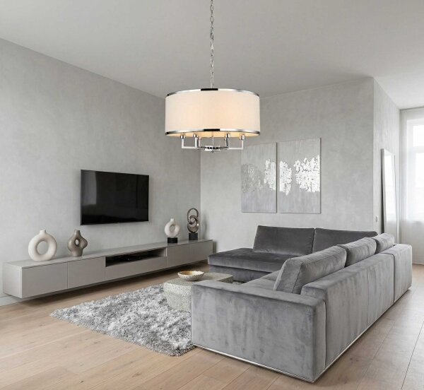 Open Design OR80209 - Lustr na řetězu CASA 3xE14/12W/230V krémová/lesklý chrom