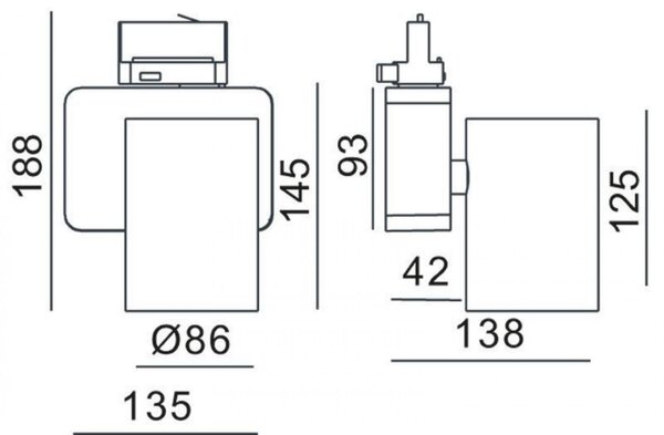 IMPR 707042 Deko-Light kolejnicový systém 3-fázový 230V Nihal 230V 35W 4000 K bílá 135 mm