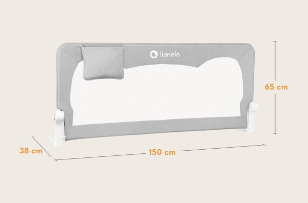 Lionelo - Bezpečnostní zábrana k posteli HANNA Grey Melange