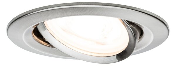 P 93464 Vestavné svítidlo LED Nova kruhové 1x6,5W GU10 kov kartáčovaný nastavitelné 3-krokové-stmívatelné - PAULMANN